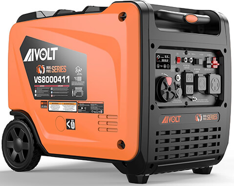 AIVOLT Dual Fuel Quiet Inverter Generator 8000 Wattages 50 Amp Portable Home Camping Travel RV Jobsite
