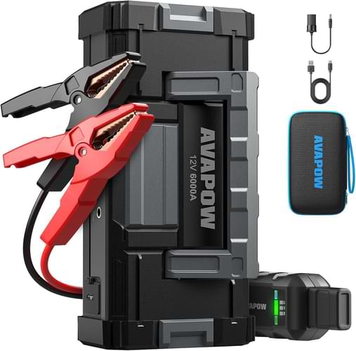 AVAPOW 6000A Car Battery Jump Starter Gas Diesel Car Jump Starter Dual USB Quick Charge DC Output (1)