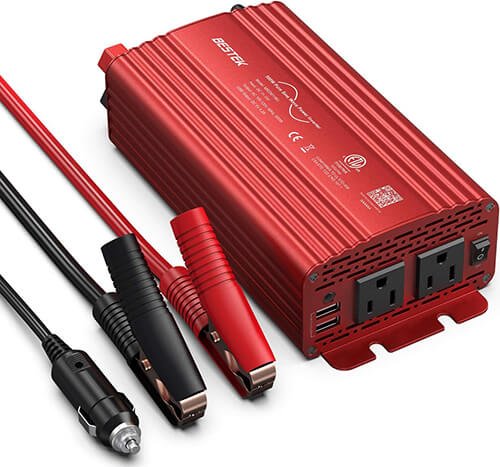 BESTEK 500W Pure Sine Wave Power Inverter DC 12V to AC 110V Car Charger Plug Inverter Converter