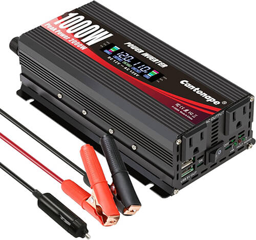 Cantonape 1000W Car Power Inverter DC Converter Dual USB Car Charger Car Camping
