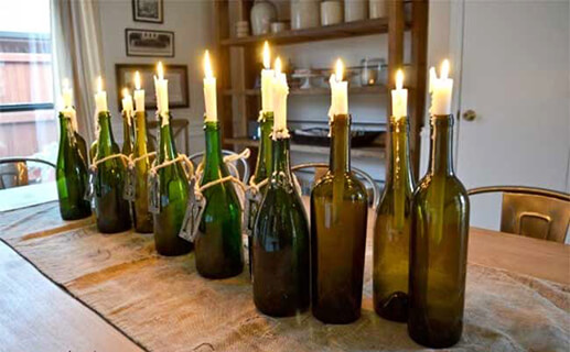 DIY Wine Bottle Candle Holders