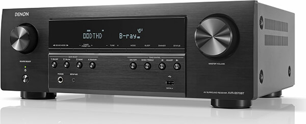 Denon AVR S570BT AV Receiver 5.2 Channel 8K Ultra HD Audio & Video, Stereo Receivers, Denon AVR Wireless Streaming Bluetooth