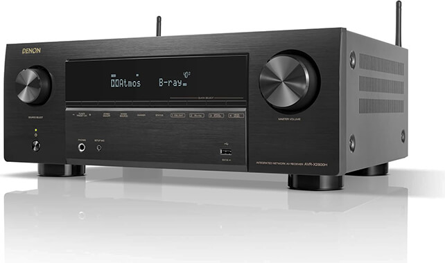 Denon AVR X2800H 7.2 Ch Stereo Receiver 8K UHD Home Theater AVR Wireless Streaming via Built HEOS, Wi Fi, Dolby Atmos