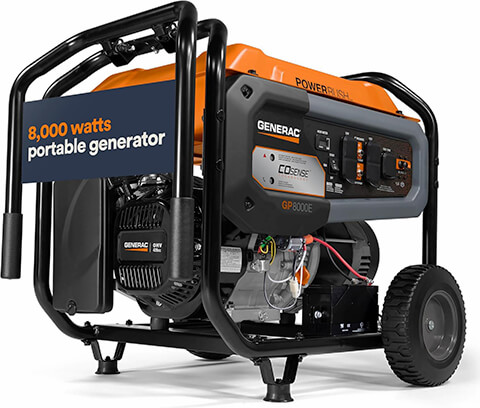 Generac 8,000 Watt Portable Gas Generator Home Backup or RV Ready