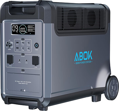 Portable Power Station, 3840Wh LiFePO4 Battery, 3600W Electric Solar Generator for Garage, Home