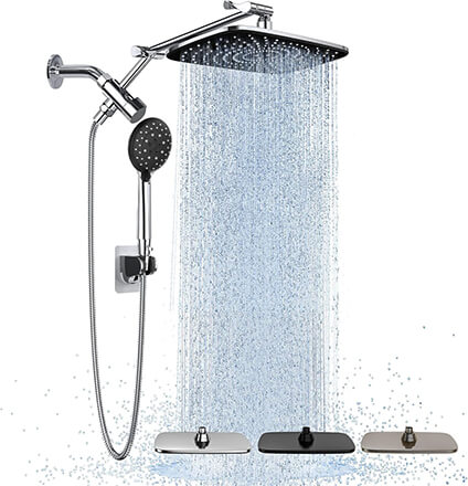 Veken Wide High Pressure Rain Shower Head with Handheld Veken Wide High Pressure Rain Shower Head with Handheld