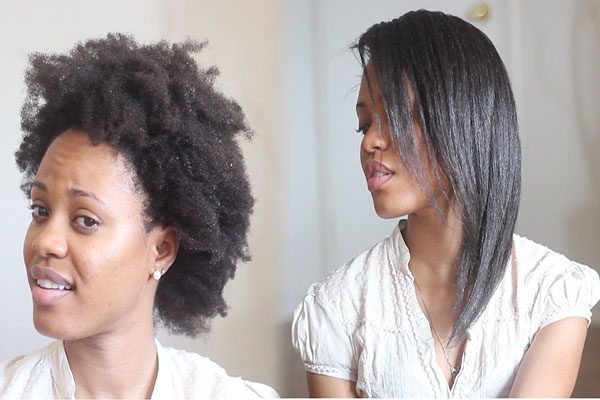 blow drying and straightening